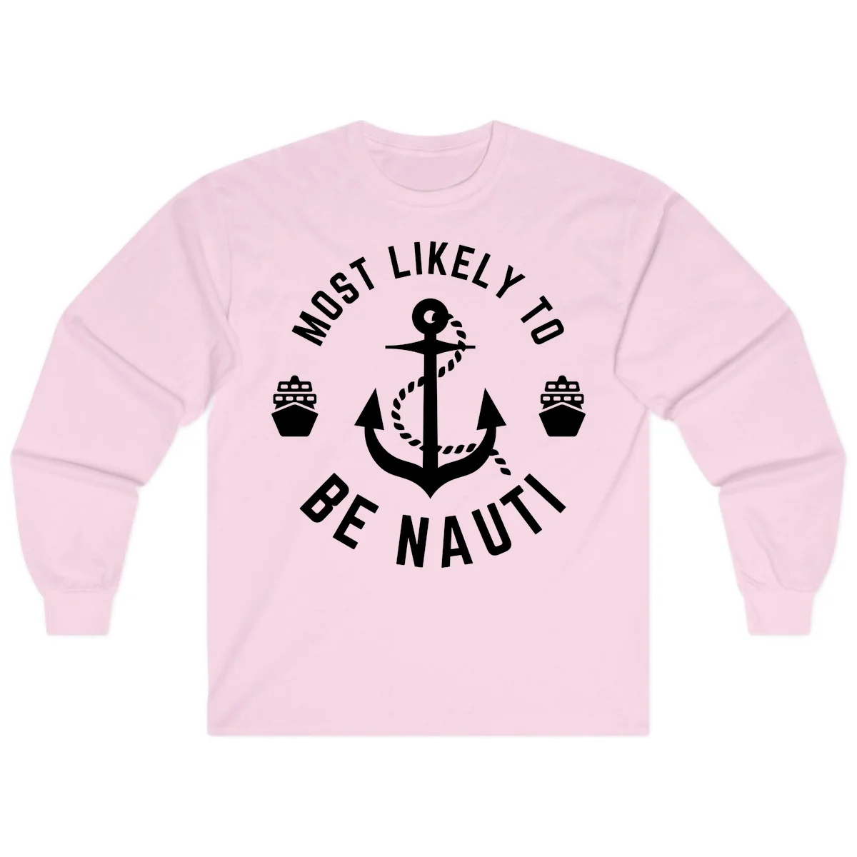 Most Likely To Be Nautical Long Sleeve in Light Pink