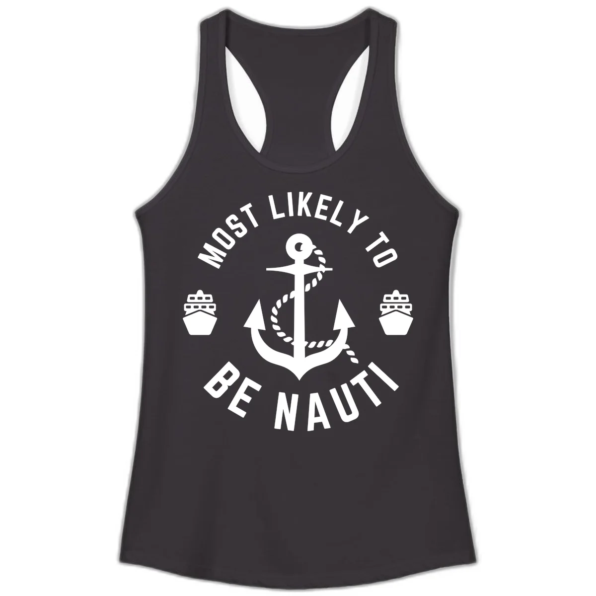 Most Likely To Be Nautical Ladies Tank in Black