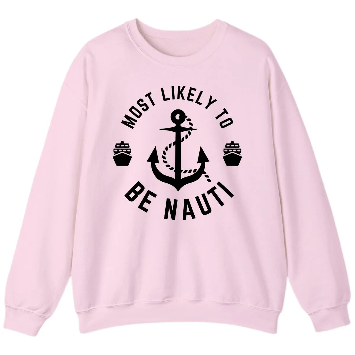 Most Likely To Be Nautical Sweatshirt in Light Pink