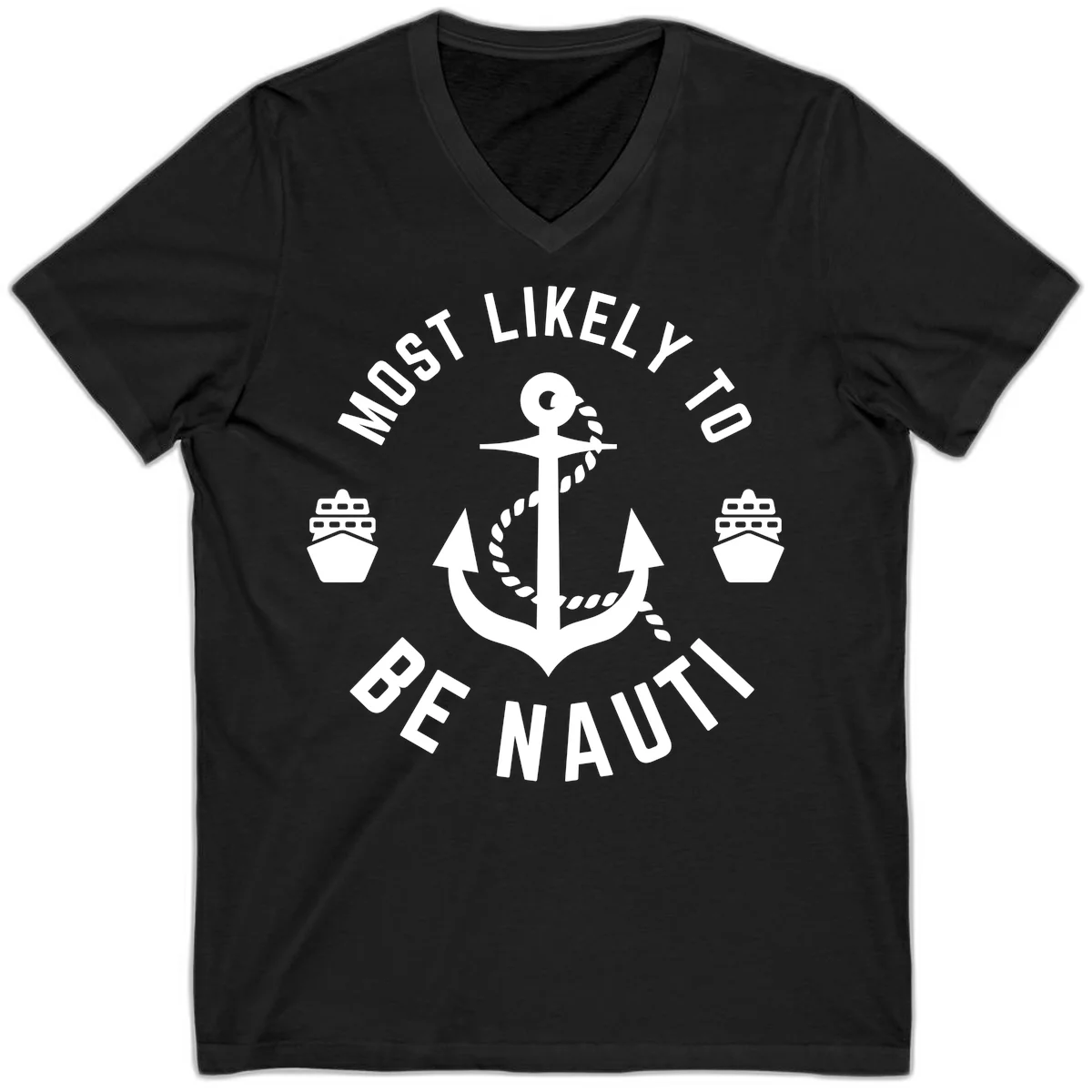 Most Likely To Be Nautical V-Neck in Black