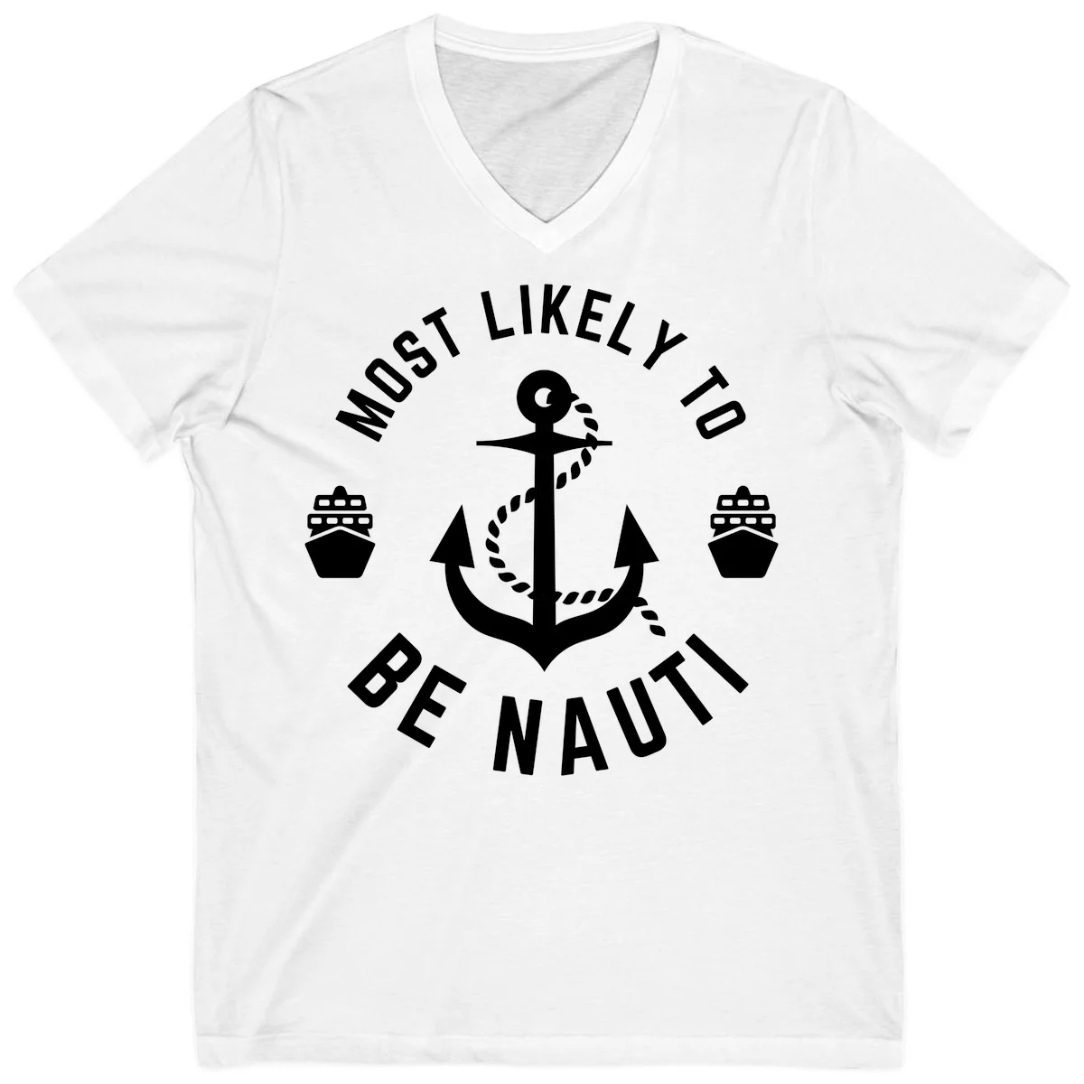 Most Likely To Be Nautical V-Neck in White
