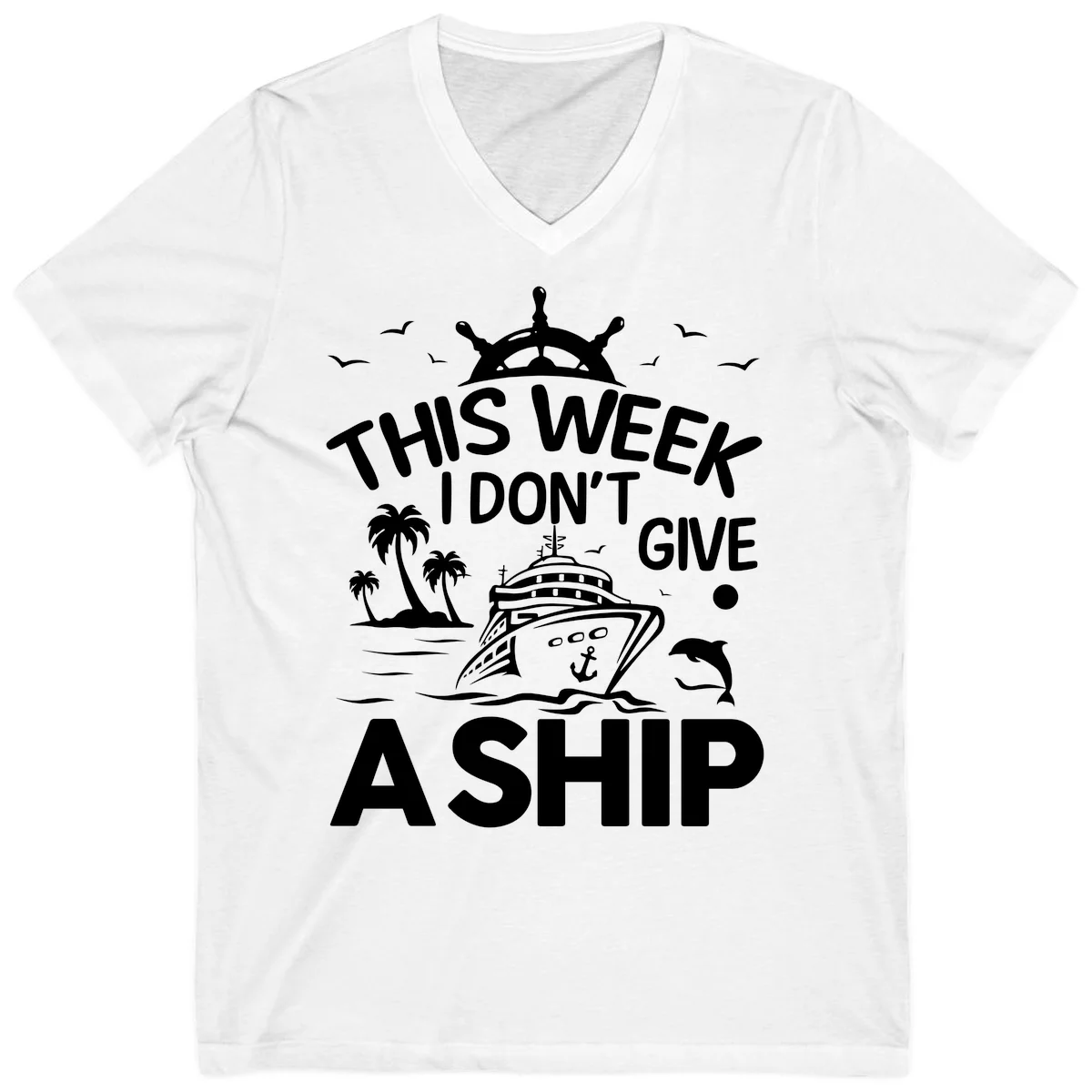 This Week I Don't Give A Ship V-Neck in White