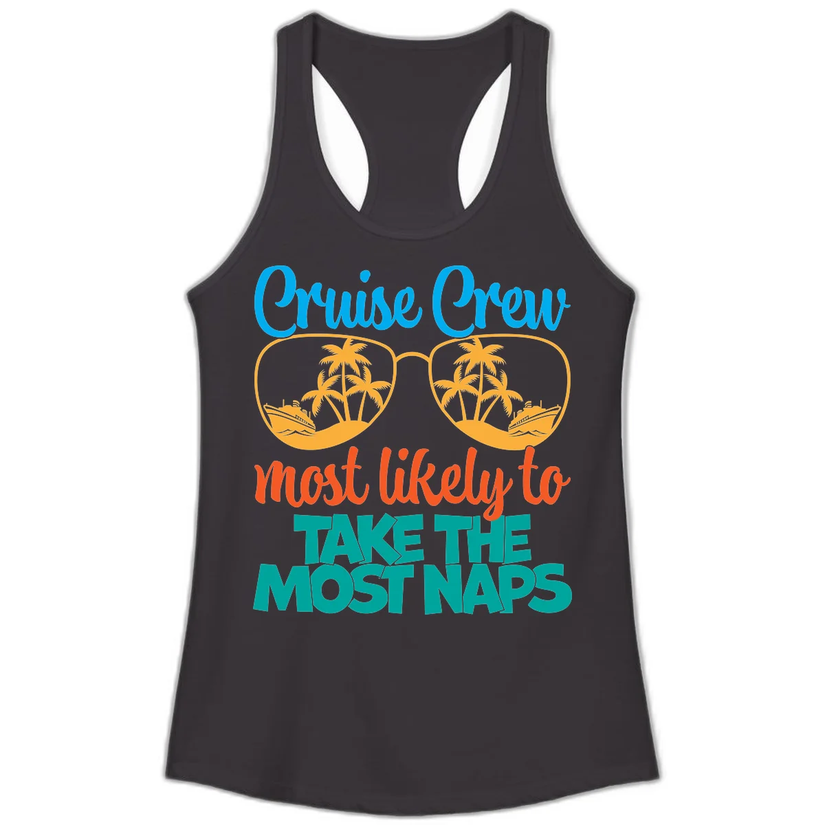 Cruise Crew Most Likely To Take The Naps Ladies Tank in Black