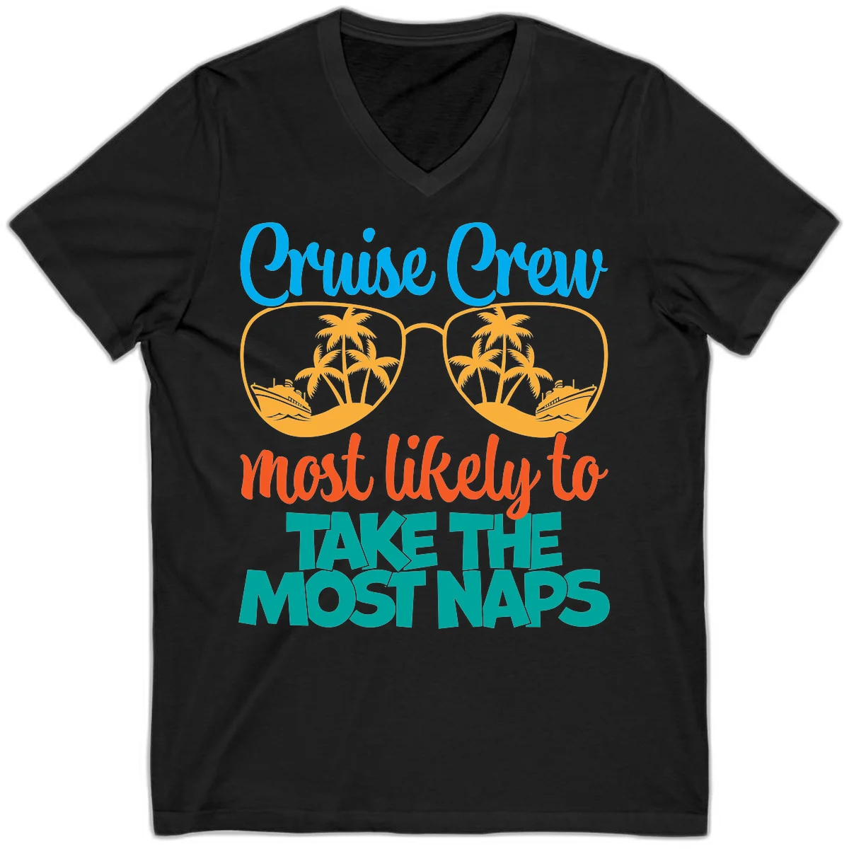 Cruise Crew Most Likely To Take The Naps V-Neck in Black