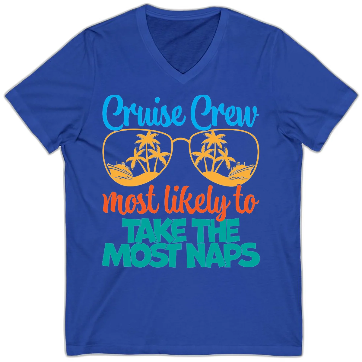 Cruise Crew Most Likely To Take The Naps V-Neck in True Royal