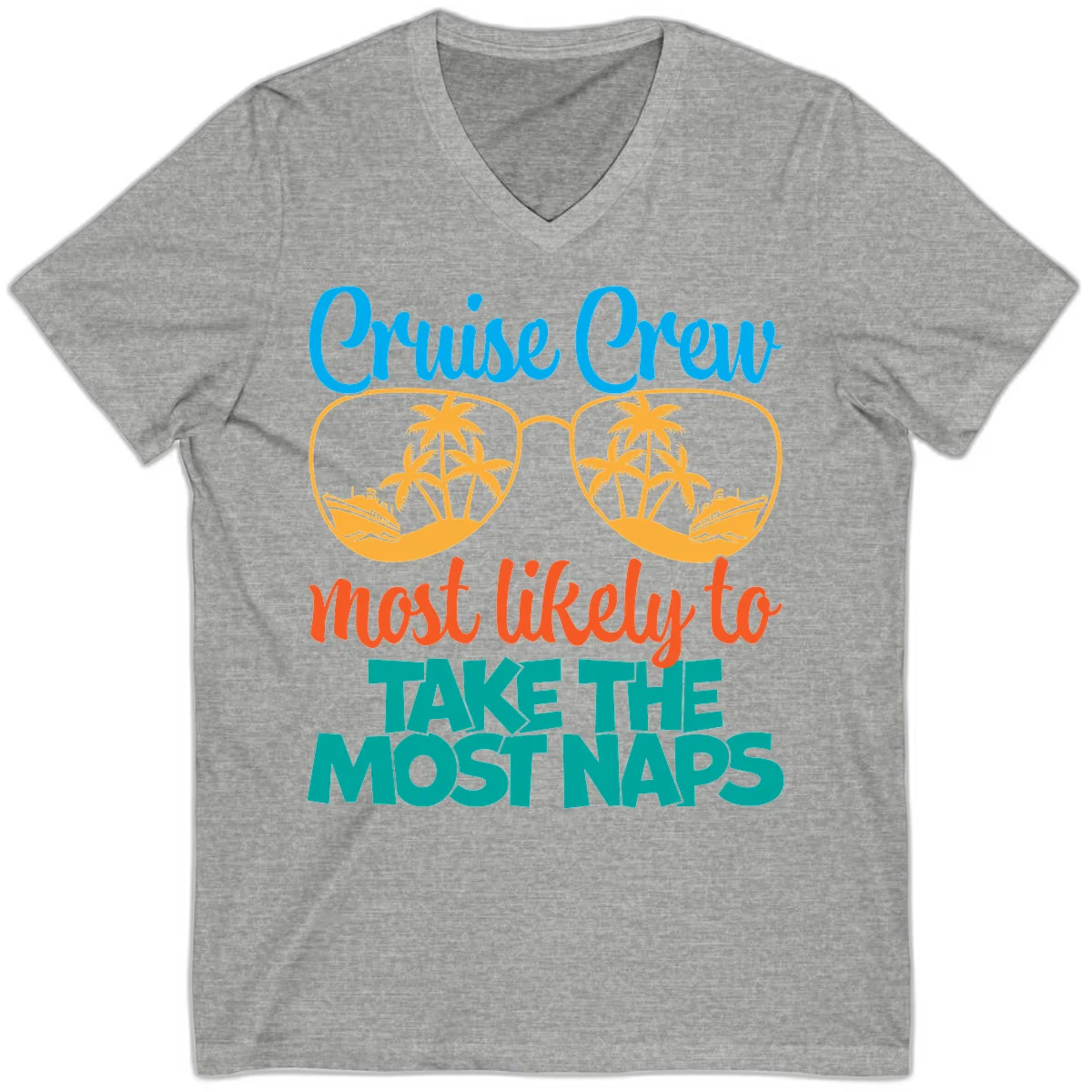Cruise Crew Most Likely To Take The Naps V-Neck in Athletic Heather