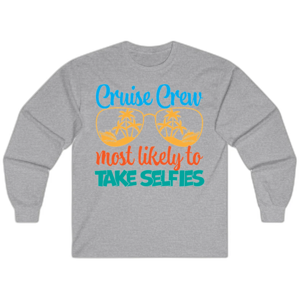 Cruise Crew Most Likely To Take Selfies Long Sleeve in Sport Grey