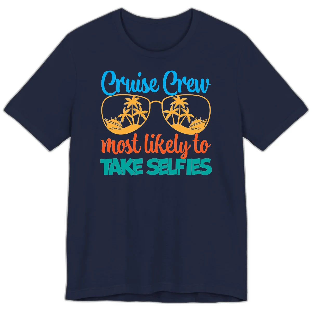 Cruise Crew Most Likely To Take Selfies Premium T-Shirt in Navy