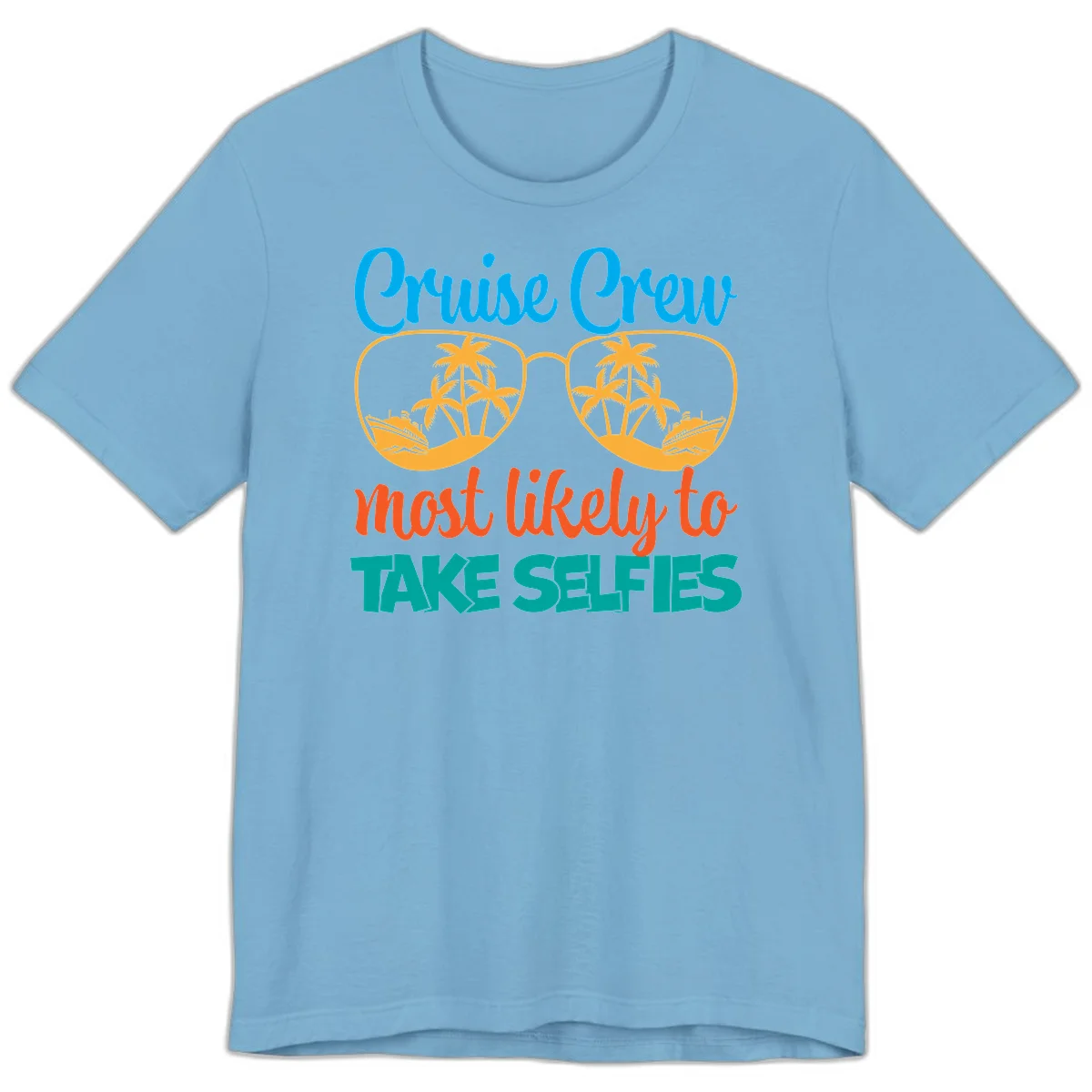 Cruise Crew Most Likely To Take Selfies Premium T-Shirt in Ocean Blue