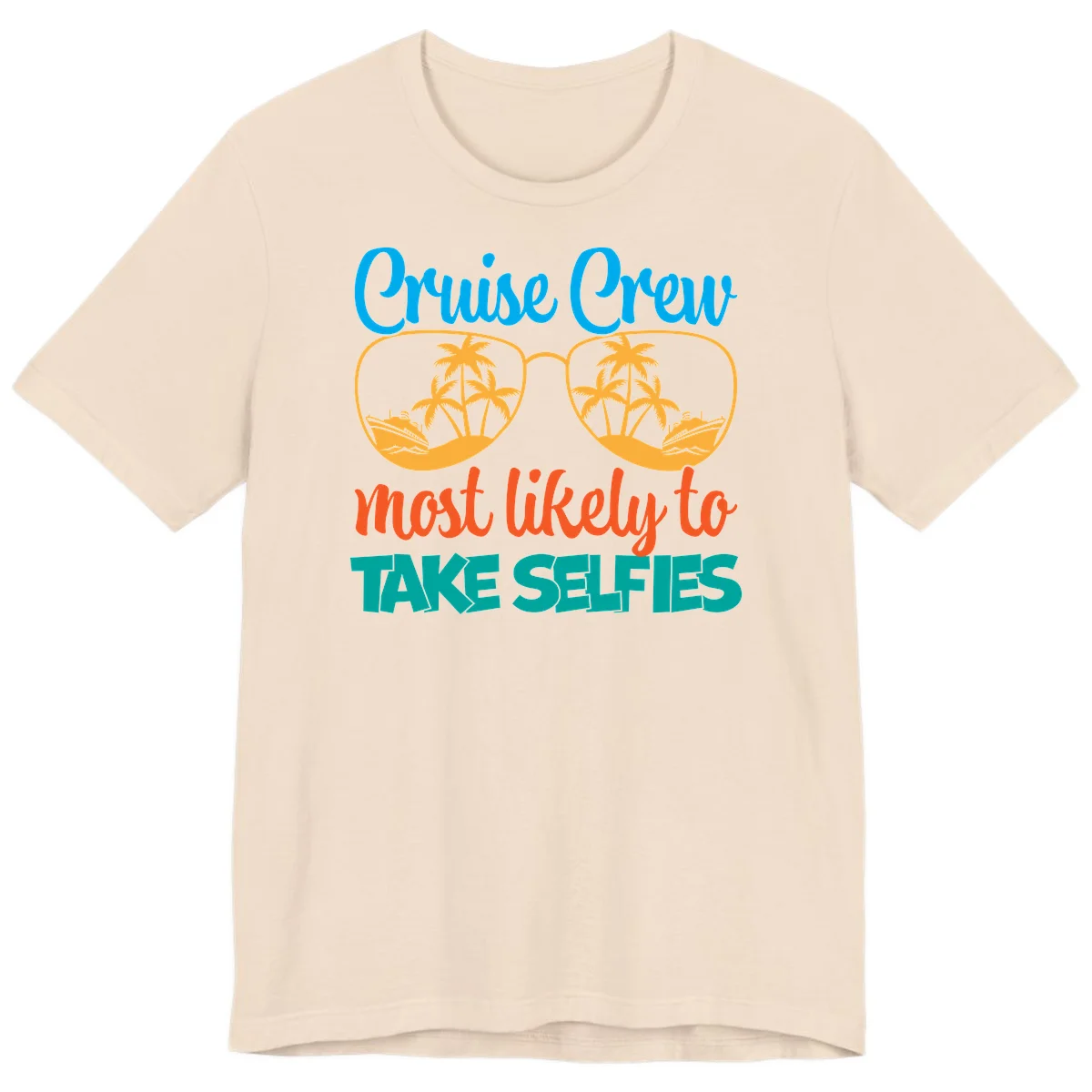 Cruise Crew Most Likely To Take Selfies Premium T-Shirt in Soft Cream