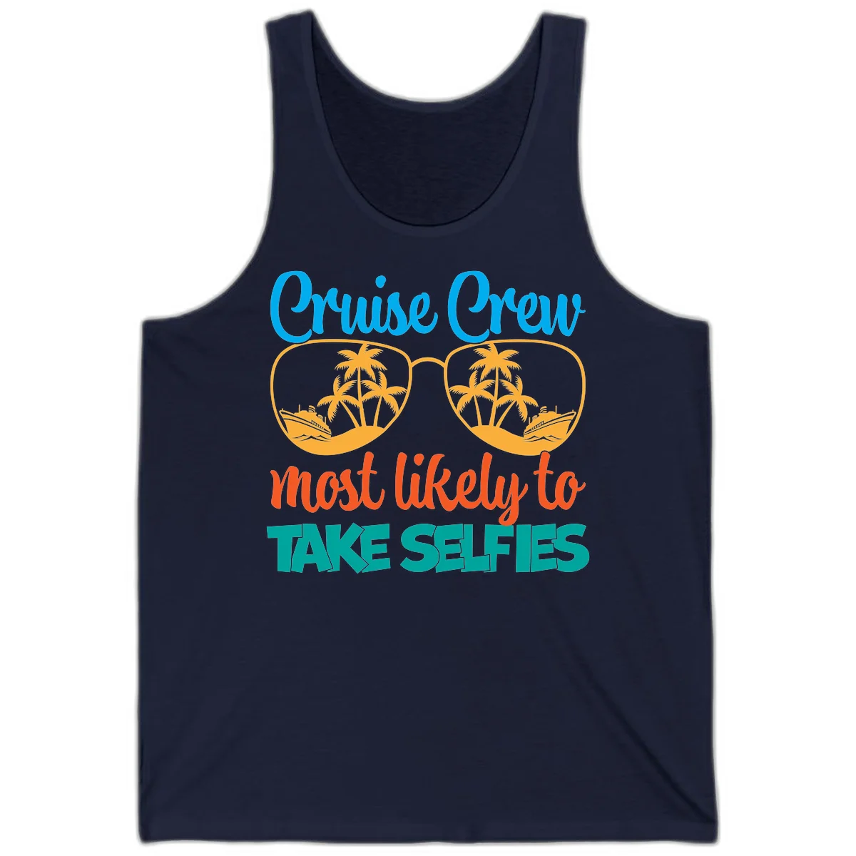 Cruise Crew Most Likely To Take Selfies Tank in Navy