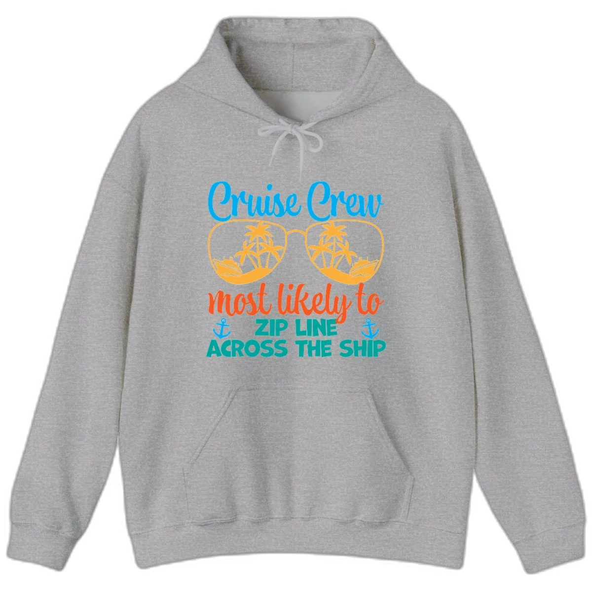 Cruise Crew Most Likely To Zip Line Hoodie in Sport Grey