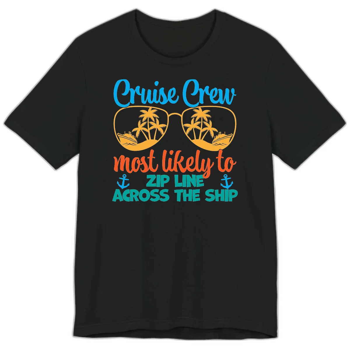 Cruise Crew Most Likely To Zip Line Premium T-Shirt in Black