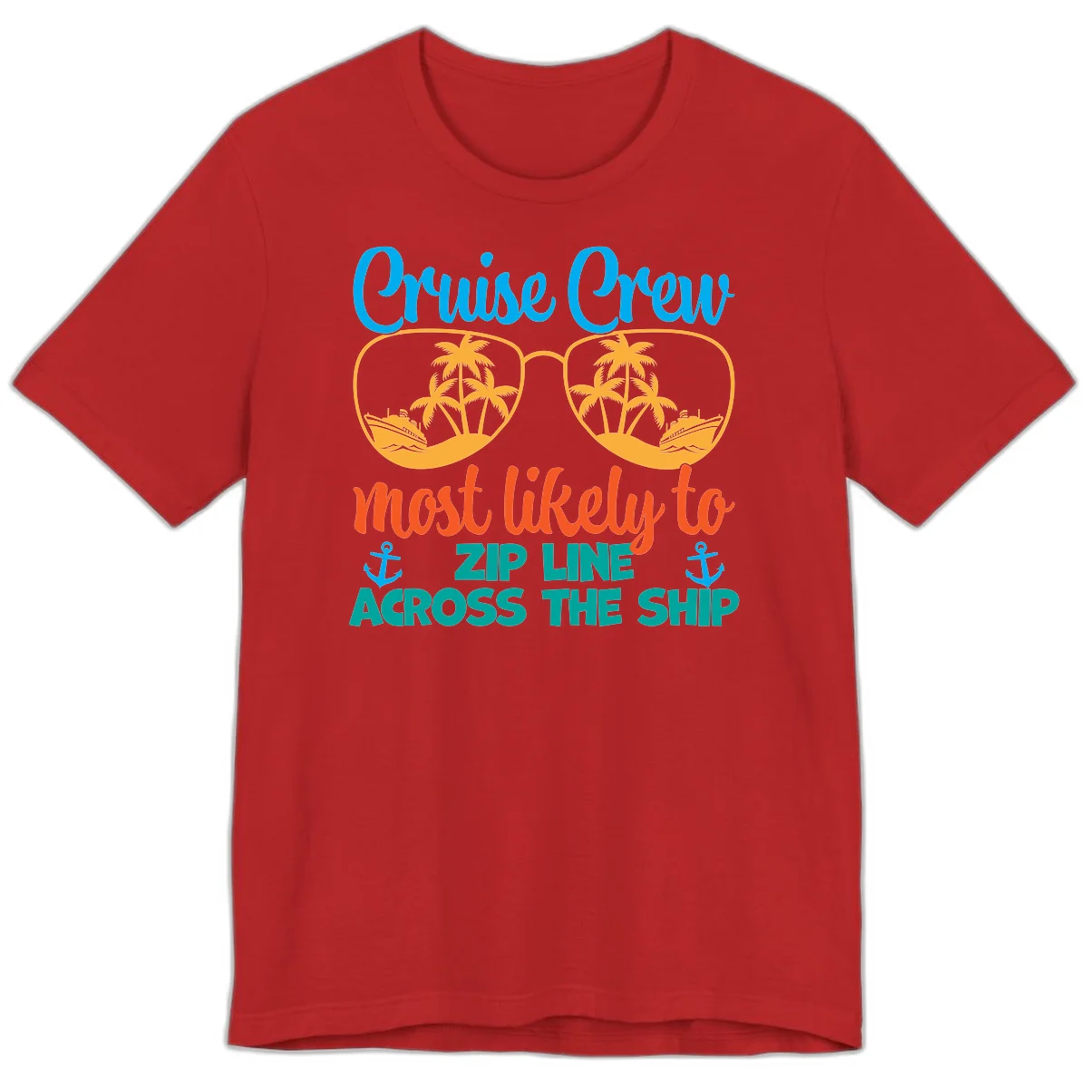 Cruise Crew Most Likely To Zip Line Premium T-Shirt in Red