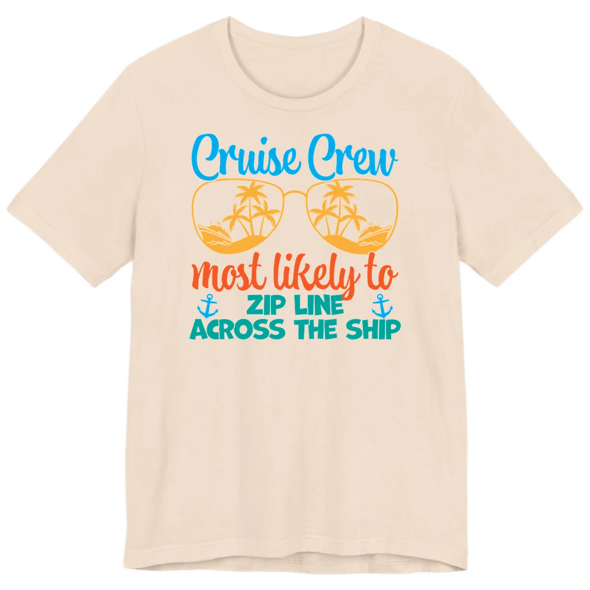 Cruise Crew Most Likely To Zip Line Premium T-Shirt in Soft Cream