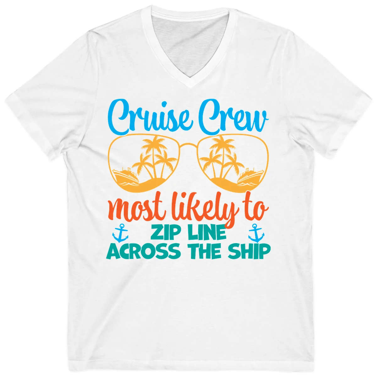 Cruise Crew Most Likely To Zip Line V-Neck in White