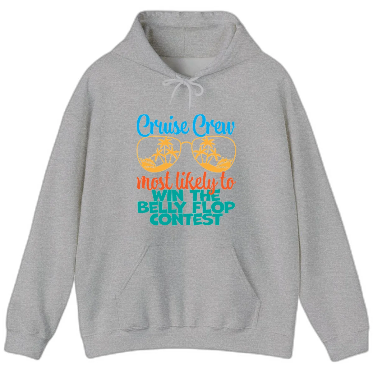 Cruise Crew Belly Flop Contest Hoodie in Sport Grey