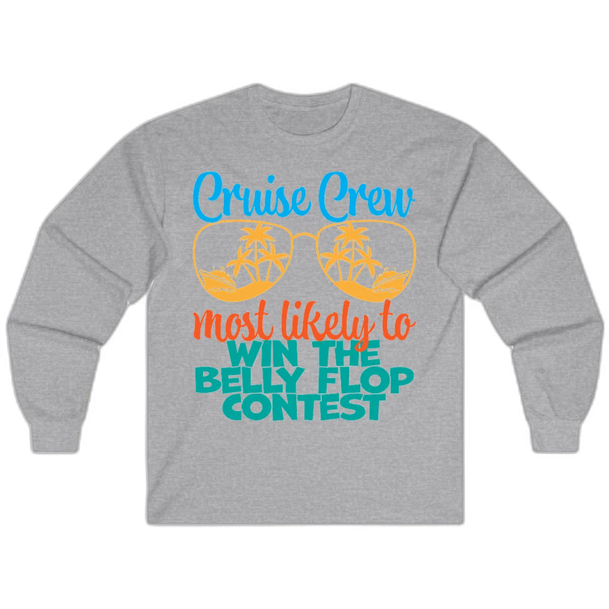 Cruise Crew Belly Flop Contest Long Sleeve in Sport Grey