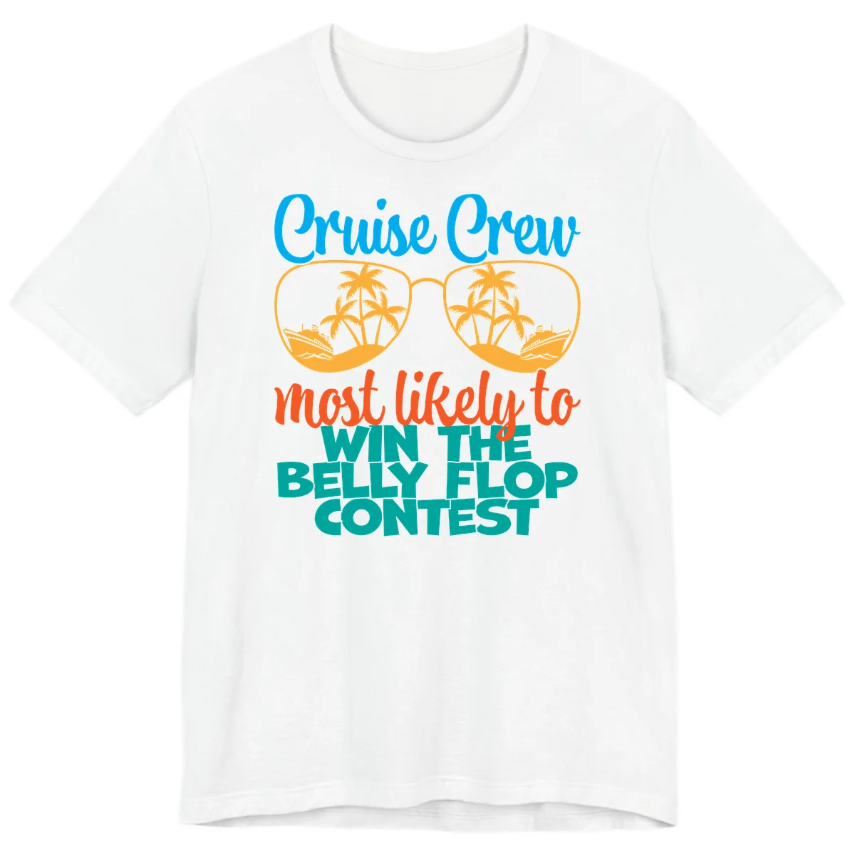 Cruise Crew Belly Flop Contest Premium T-Shirt in White