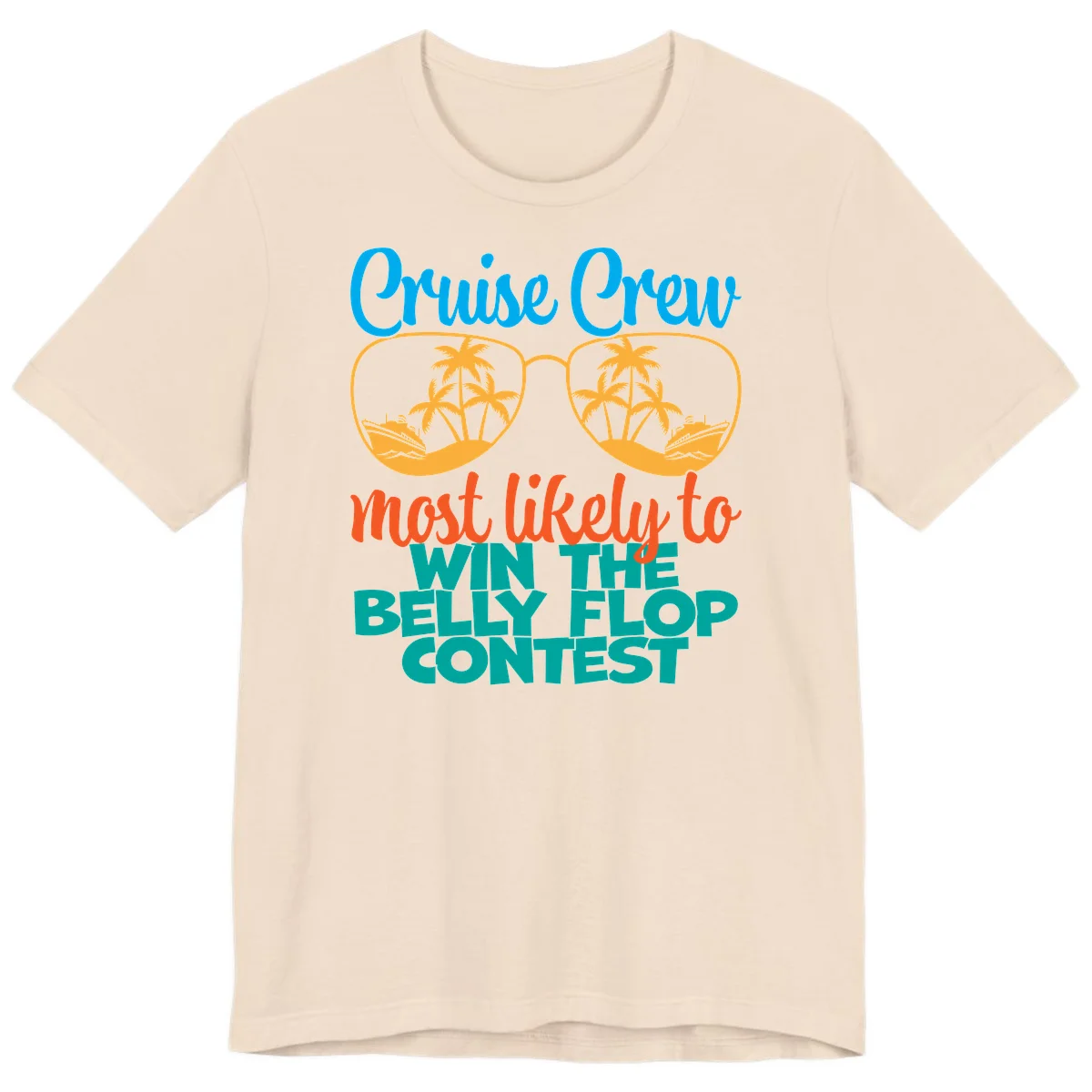 Cruise Crew Belly Flop Contest Premium T-Shirt in Soft Cream