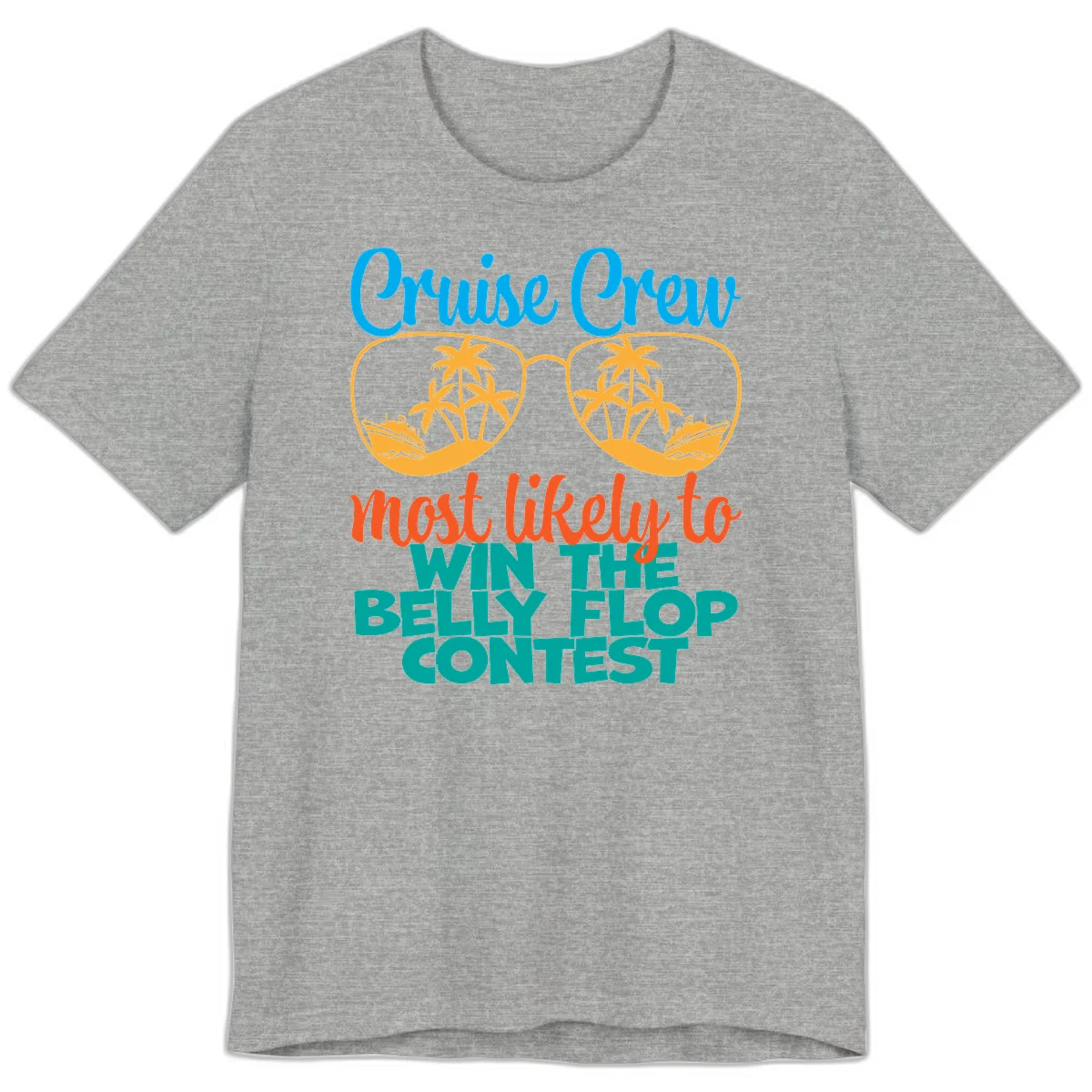 Cruise Crew Belly Flop Contest Premium T-Shirt in Athletic Heather