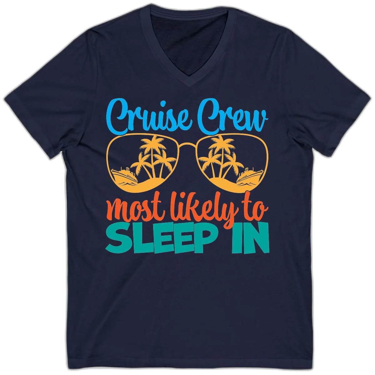 Cruise Crew Most Likely To Sleep In V-Neck in Navy
