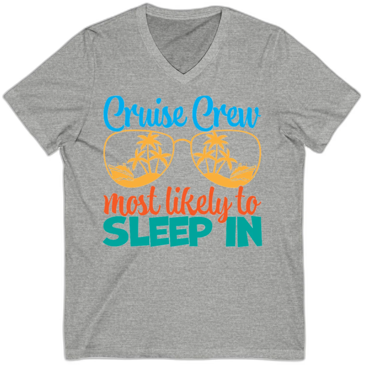 Cruise Crew Most Likely To Sleep In V-Neck in Athletic Heather