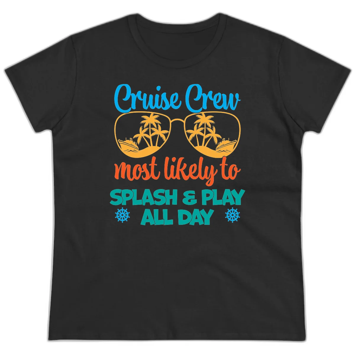 Cruise Crew Most Likely To Splash & Play Ladies Tee in Black