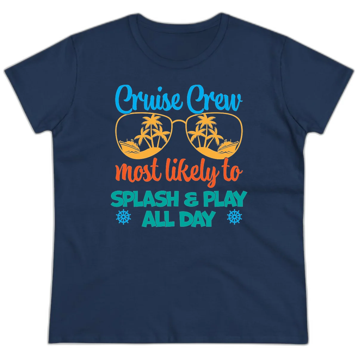Cruise Crew Most Likely To Splash & Play Ladies Tee in Navy