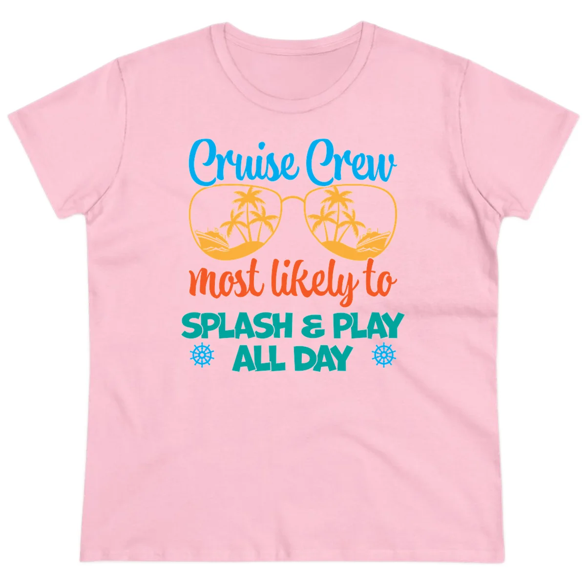 Cruise Crew Most Likely To Splash & Play Ladies Tee in Light Pink