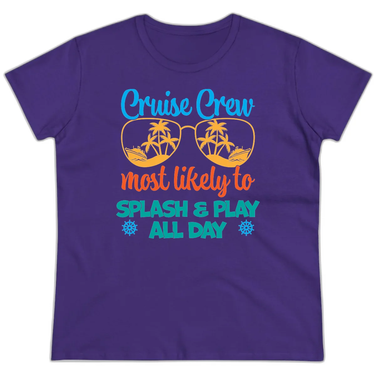 Cruise Crew Most Likely To Splash & Play Ladies Tee in Purple