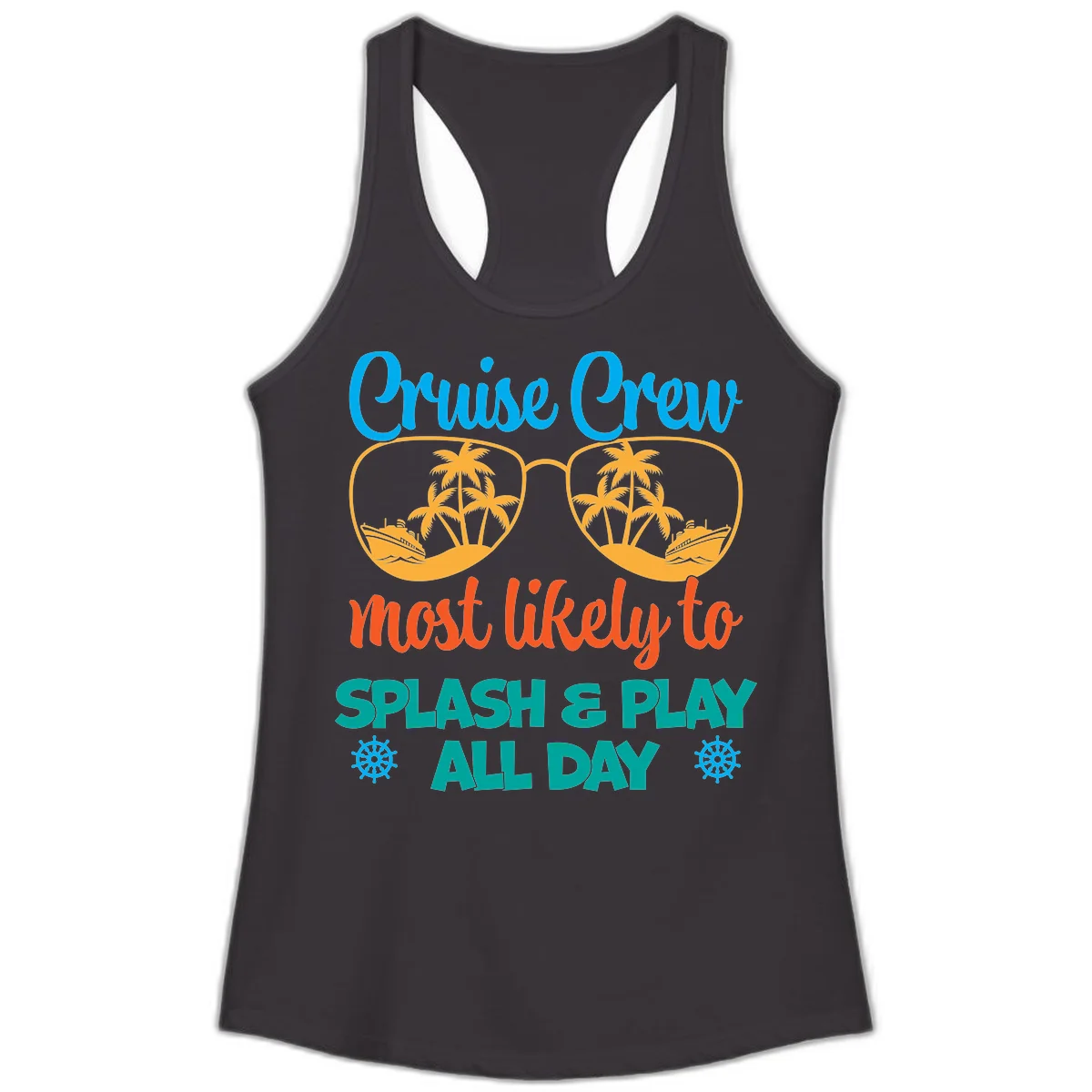 Cruise Crew Most Likely To Splash & Play Ladies Tank in Black