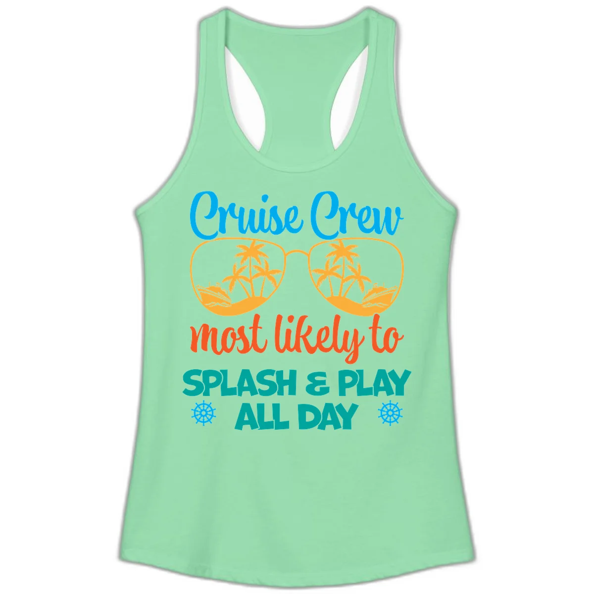 Cruise Crew Most Likely To Splash & Play Ladies Tank in Solid Mint