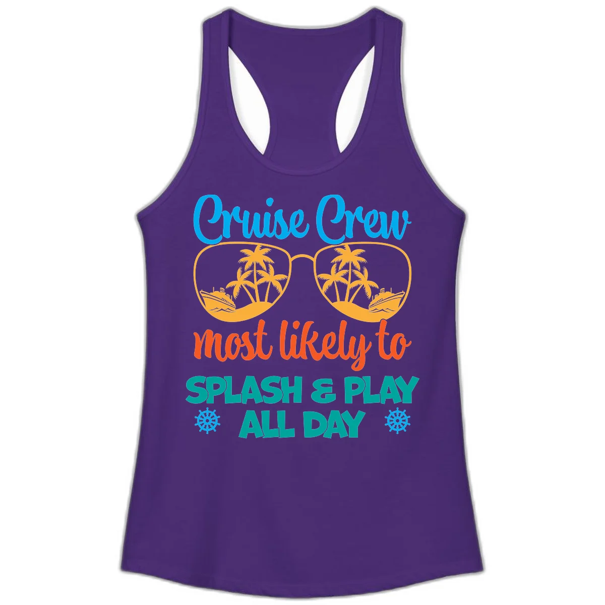 Cruise Crew Most Likely To Splash & Play Ladies Tank in Solid Purple Rush