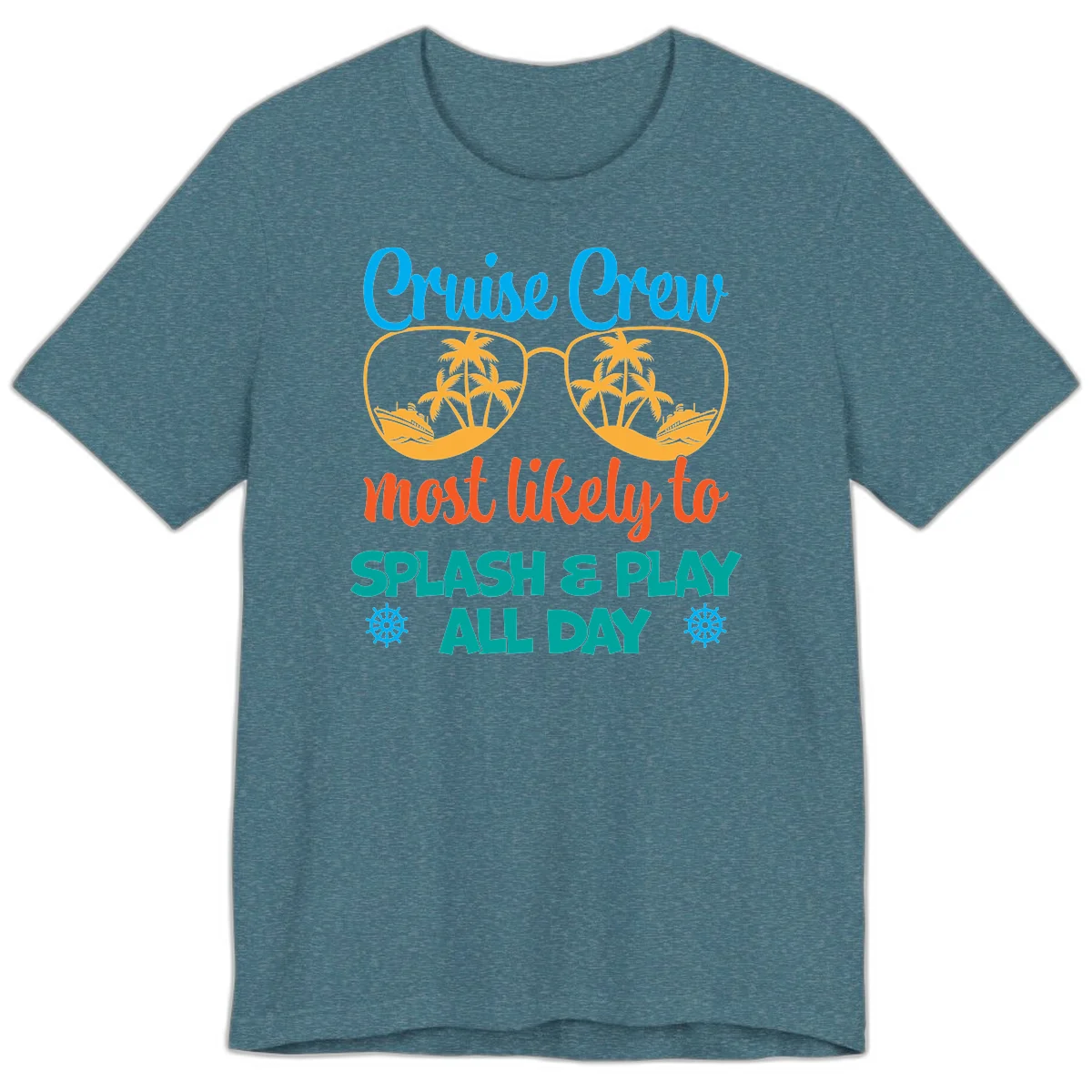 Cruise Crew Most Likely To Splash & Play Premium T-Shirt in Heather Deep Teal