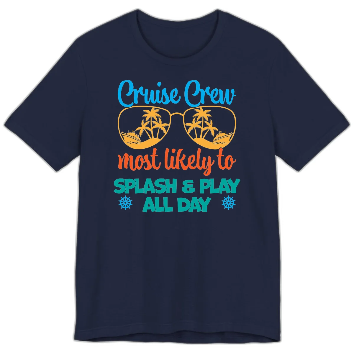 Cruise Crew Most Likely To Splash & Play Premium T-Shirt in Navy