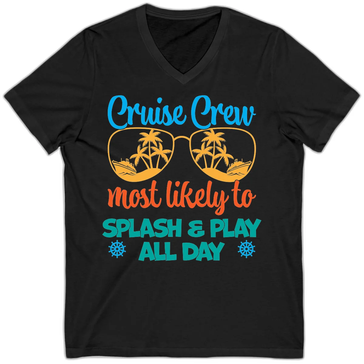 Cruise Crew Most Likely To Splash & Play V-Neck in Black