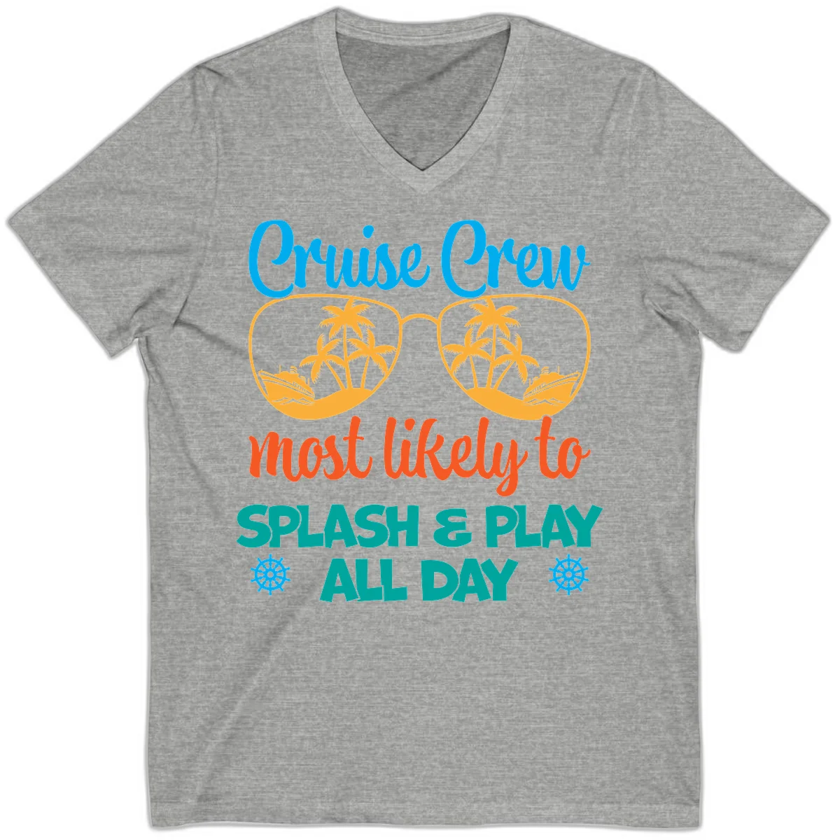 Cruise Crew Most Likely To Splash & Play V-Neck in Athletic Heather