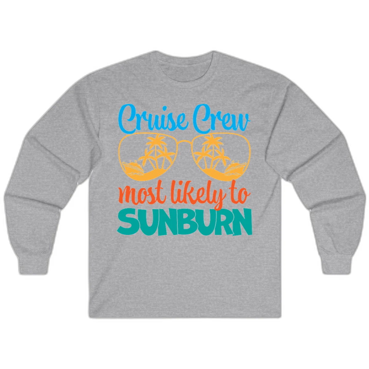 Cruise Crew Most Likely To Sunburn Long Sleeve in Sport Grey