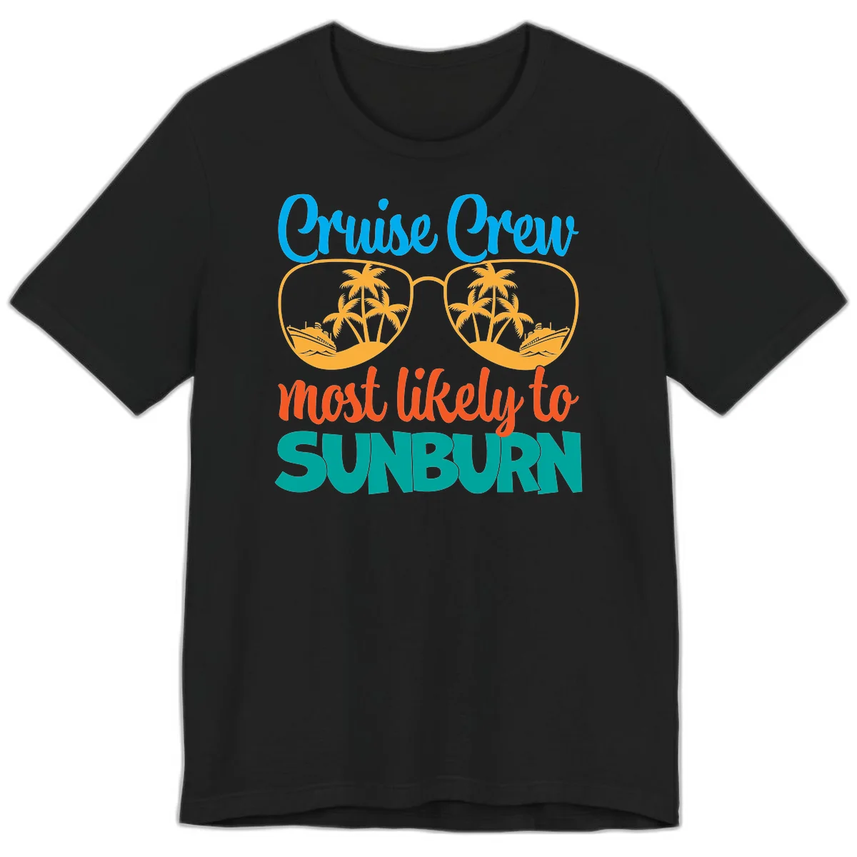 Cruise Crew Most Likely To Sunburn Premium T-Shirt in Black