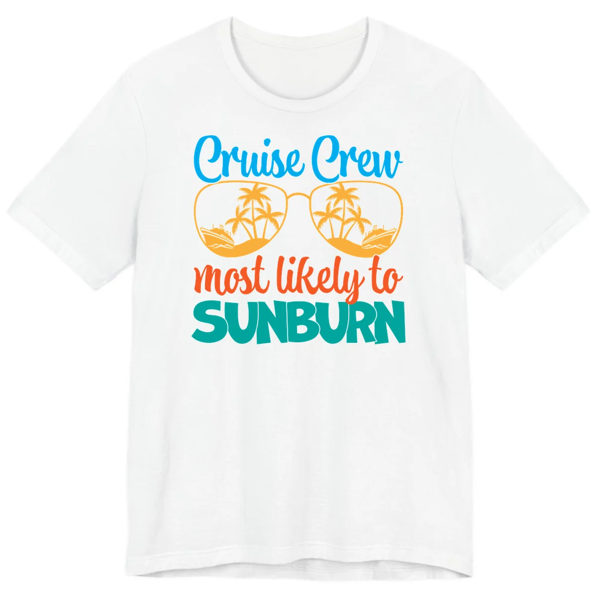 Cruise Crew Most Likely To Sunburn Premium T-Shirt in White