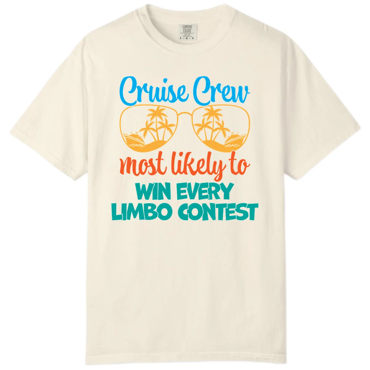 Cruise Crew Most Likely to Win Limbo Comfort Color Tee in Ivory