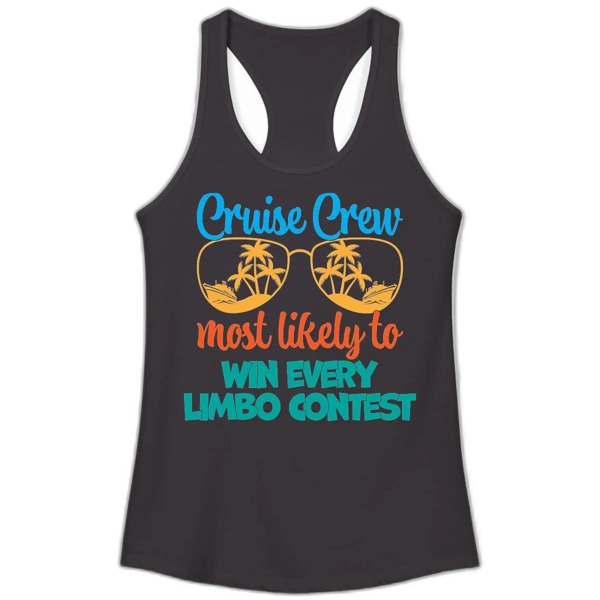 Cruise Crew Most Likely to Win Limbo Ladies Tank Top in Black