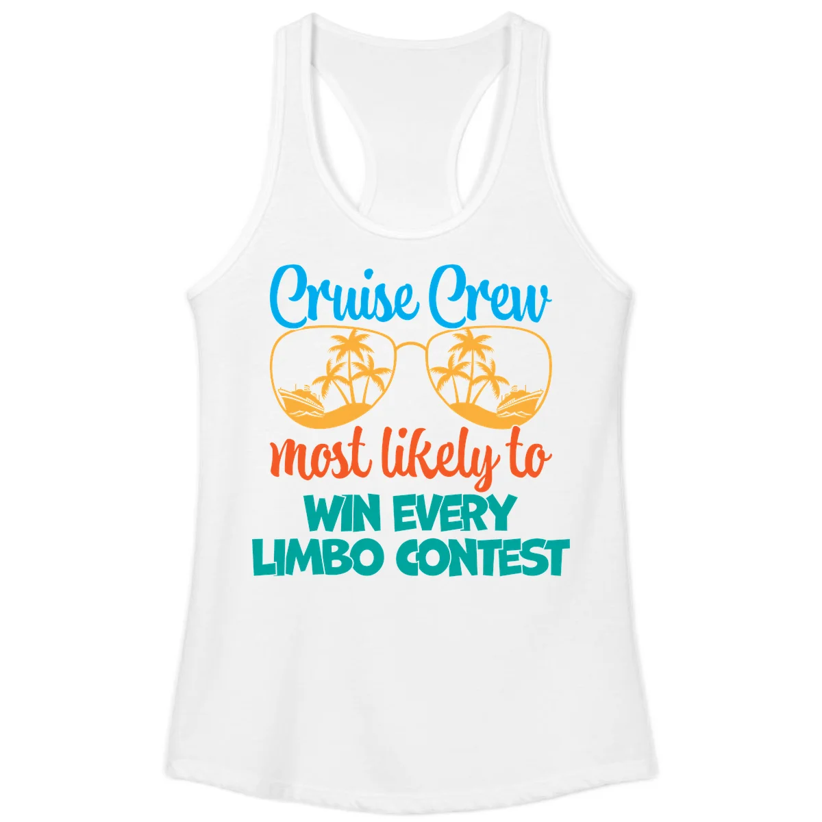 Cruise Crew Most Likely to Win Limbo Ladies Tank Top in White