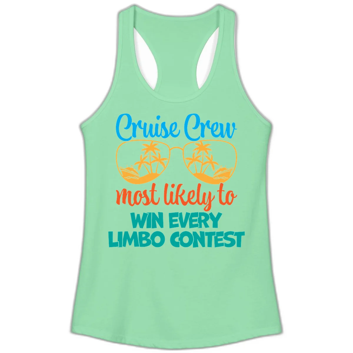 Cruise Crew Most Likely to Win Limbo Ladies Tank Top in Solid Mint