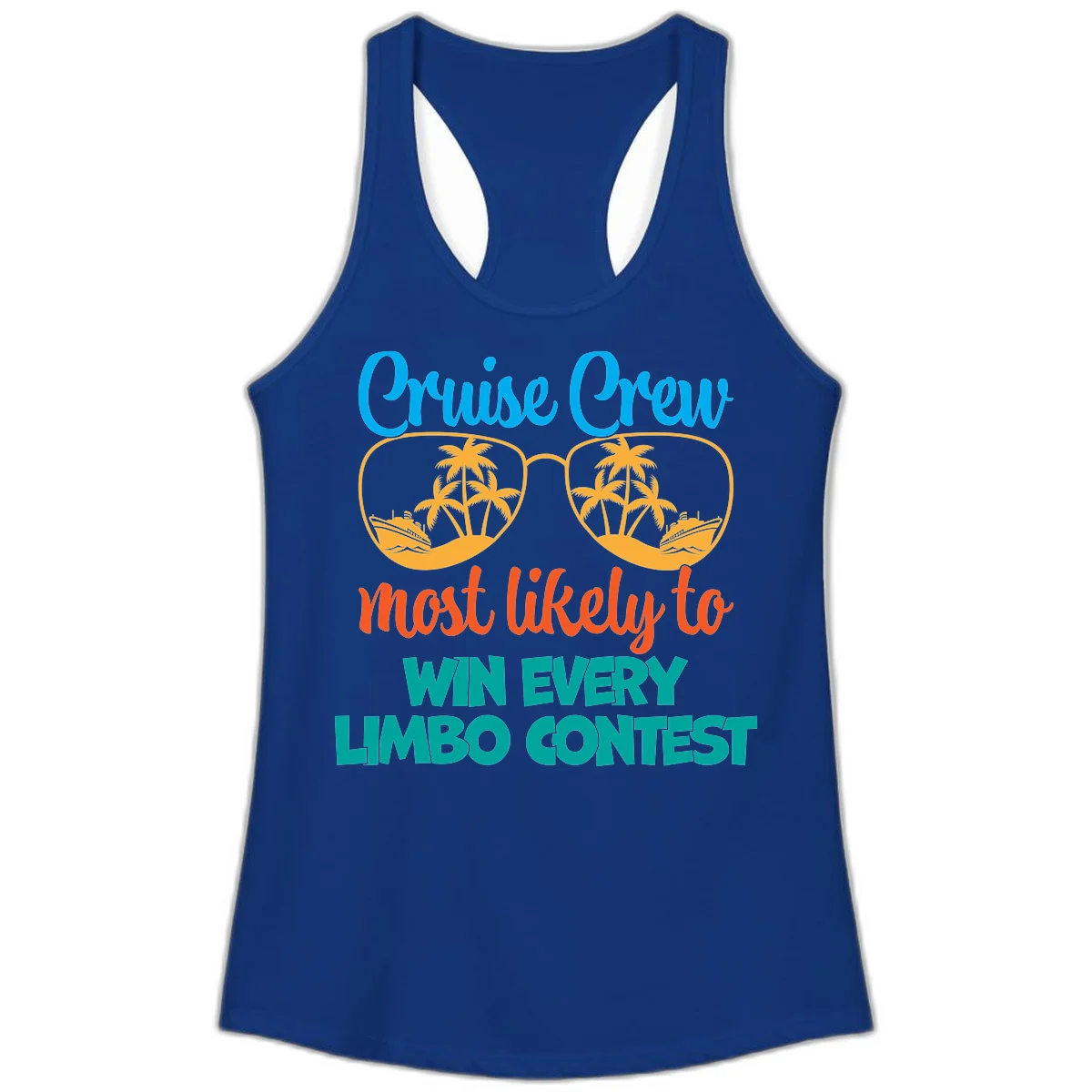 Cruise Crew Most Likely to Win Limbo Ladies Tank Top in Solid Royal