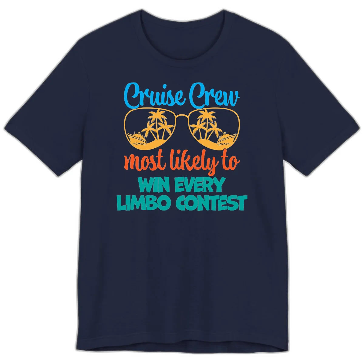 Cruise Crew Most Likely to Win Limbo Premium T-Shirt in Navy