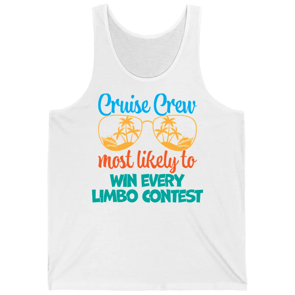 Cruise Crew Most Likely to Win Limbo Tank Top in White