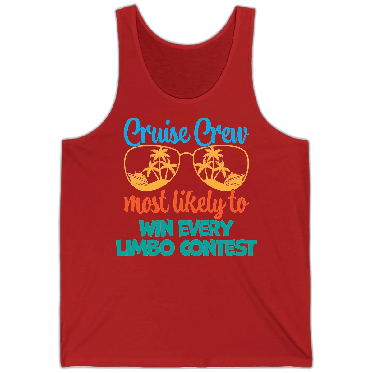 Cruise Crew Most Likely to Win Limbo Tank Top in Red