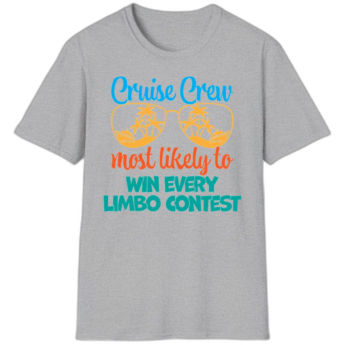 Cruise Crew Most Likely to Win Limbo T-Shirt in Sport Grey